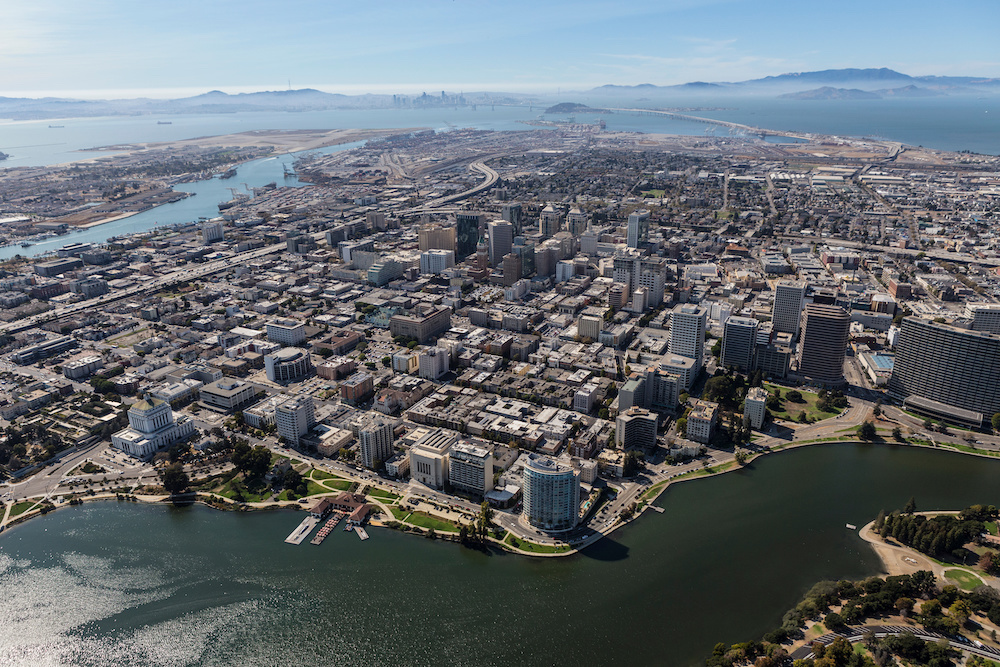 Oakland Aerial View Towards San Francisco